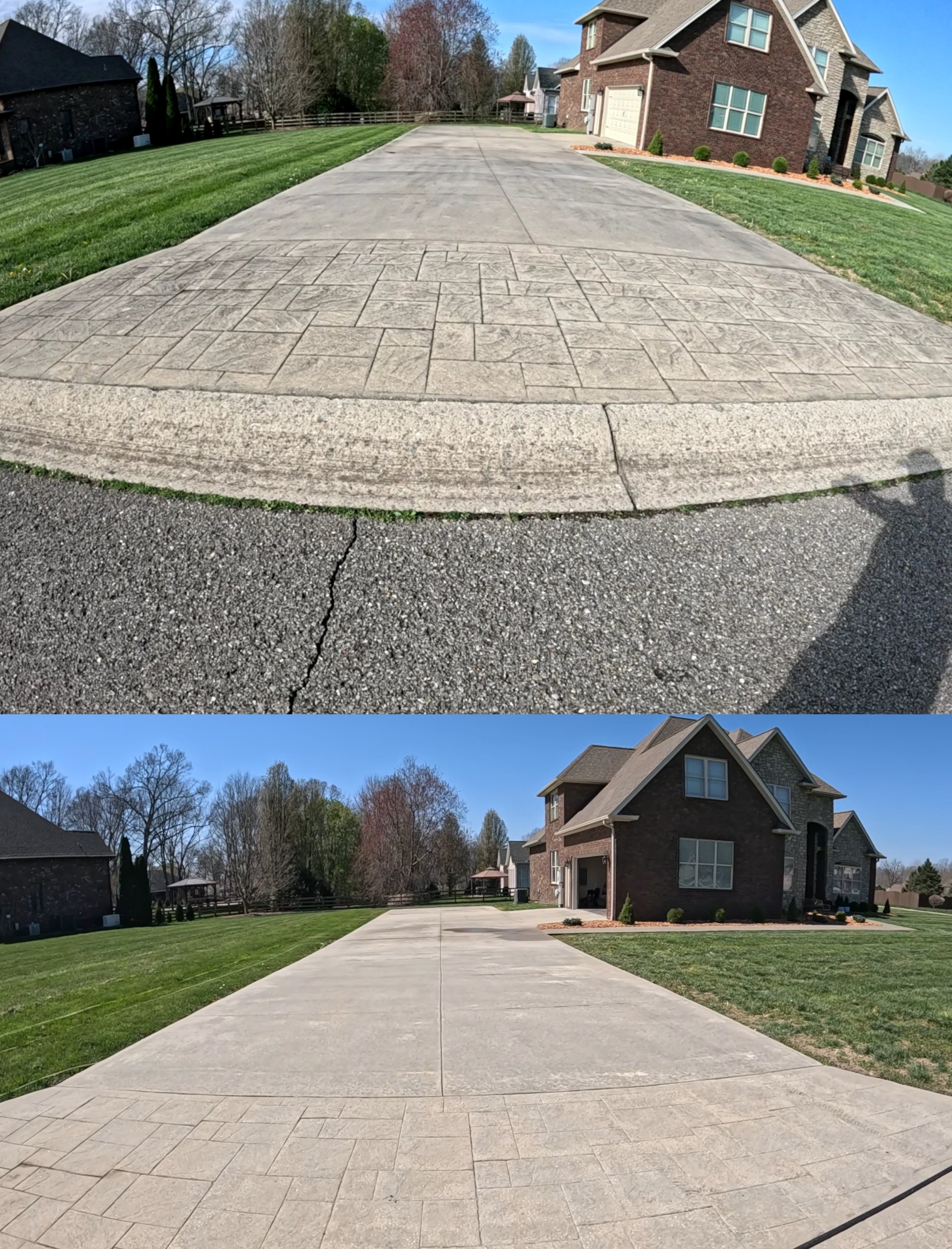 Driveway cleaning before and after — Hickory Flatts, Cookeville TN