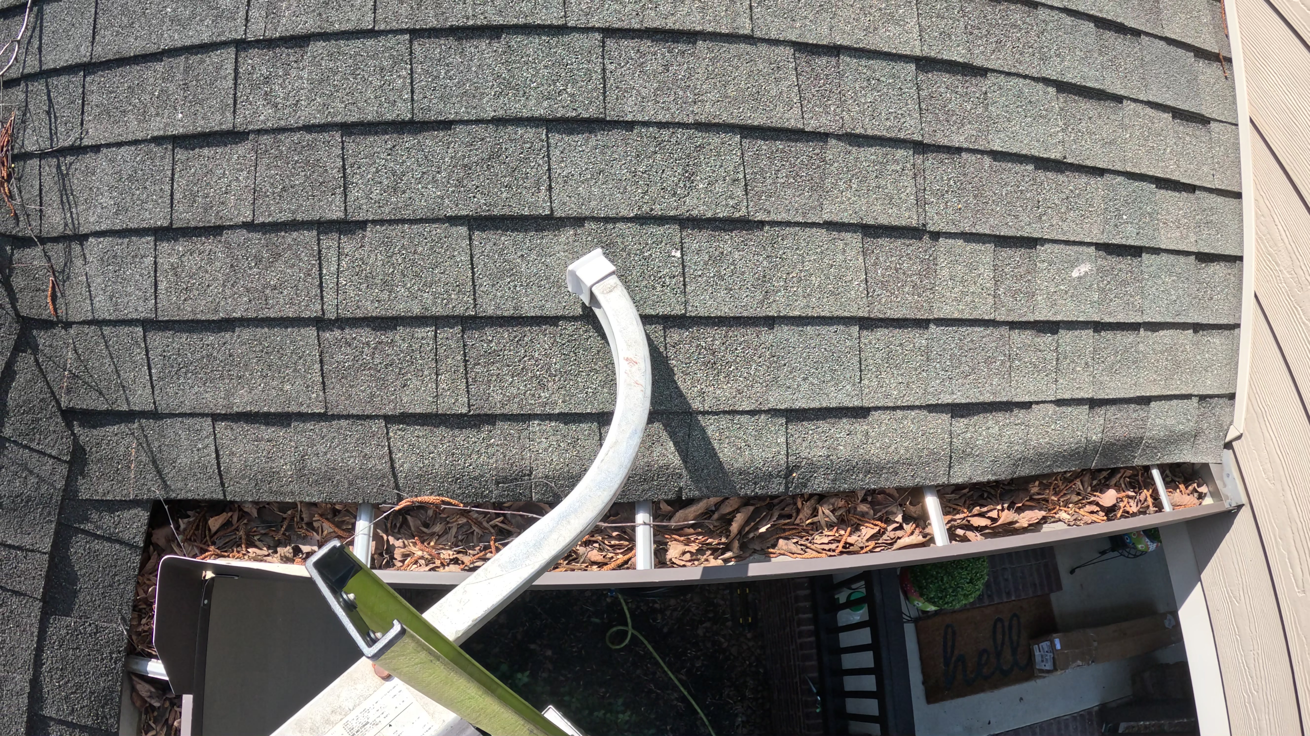 Gutters packed with leaves before cleaning — CreekWood Subdivision, Cookeville TN